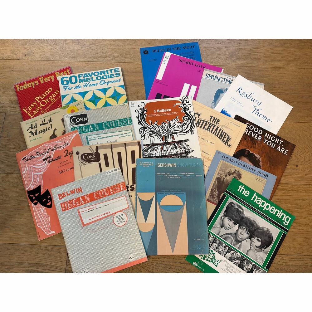 Set of 17 Vintage Sheet Music and Song Books for your Organ or Piano